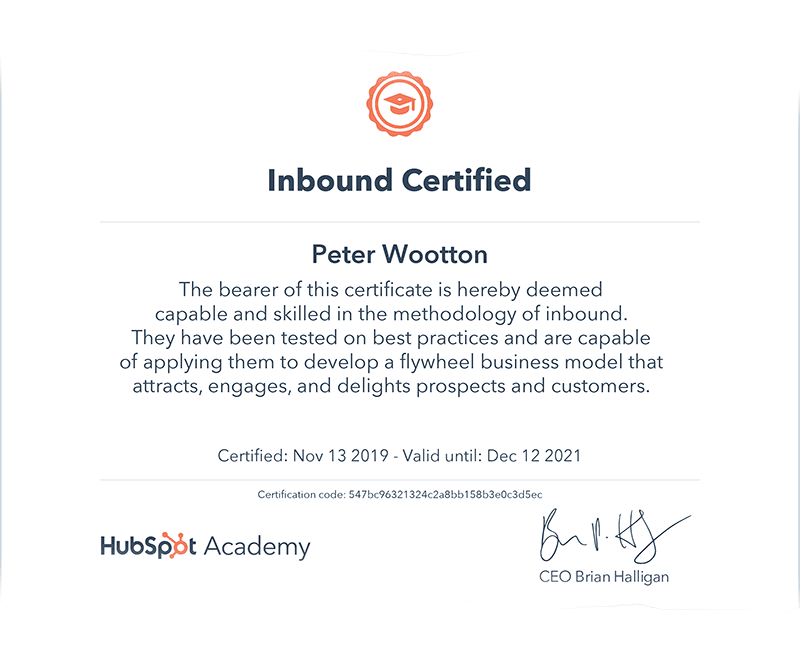 HubSpot Inbound Certified